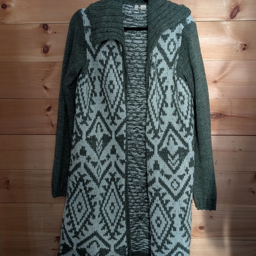 Anthropologie Moth Green Patterned Women's Sweater